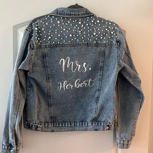 Mrs.Herbert Pearl Bridal Jean Jacket
